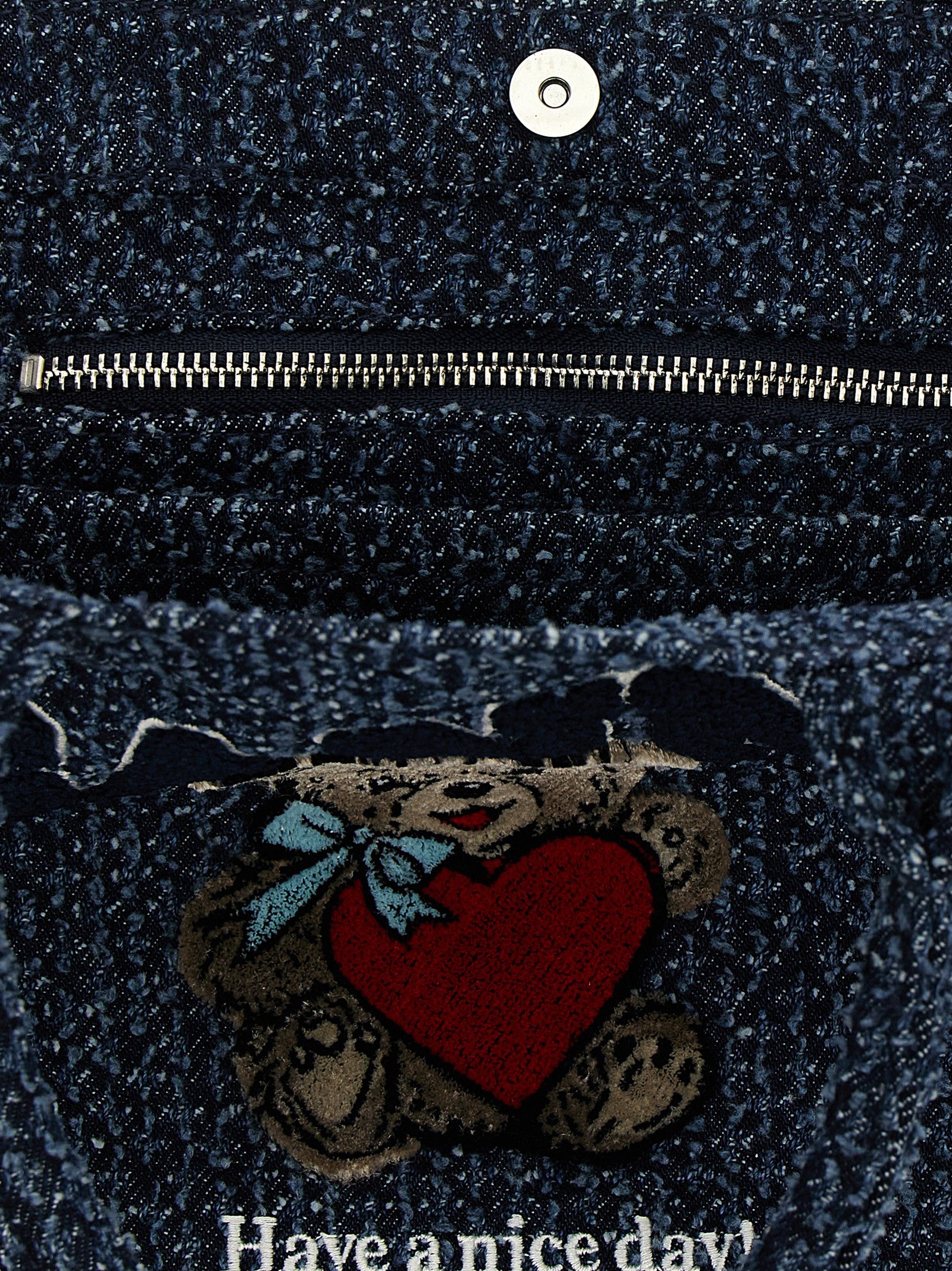 Ganni Blaue Tote Bag aus Bio-Baumwolle