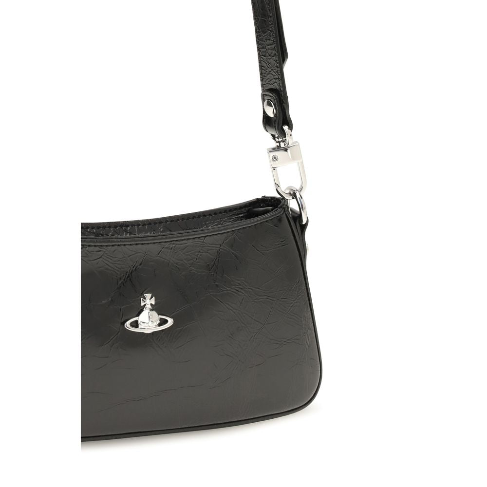 Vivienne Westwood Schwarze Bos Taurus Kalbsleder Schultertasche