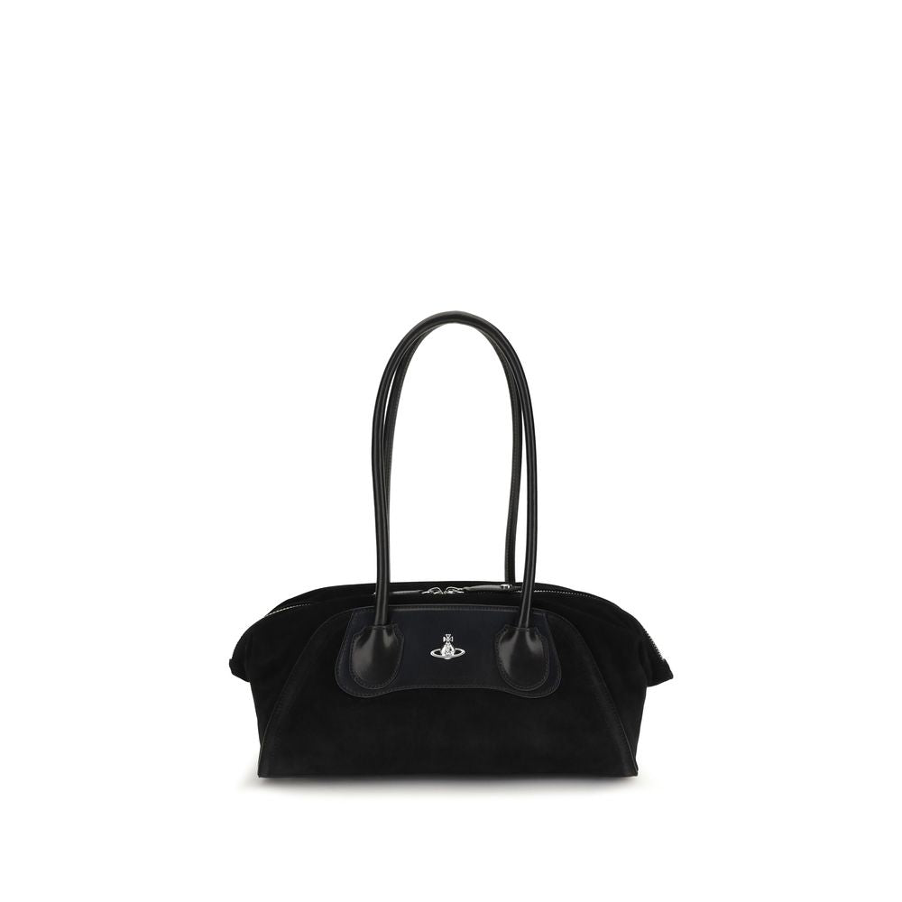 Vivienne Westwood Schwarze Bos Taurus Kalbsleder Schultertasche