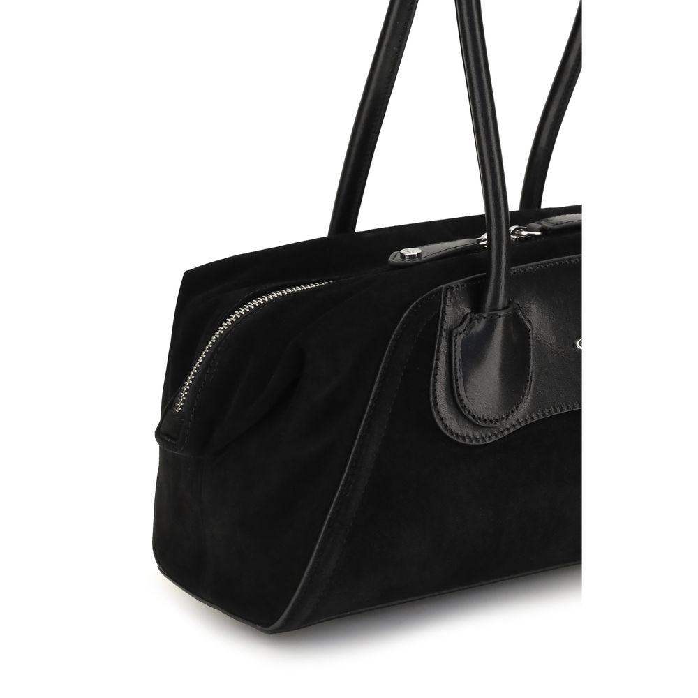 Vivienne Westwood Schwarze Bos Taurus Kalbsleder Schultertasche