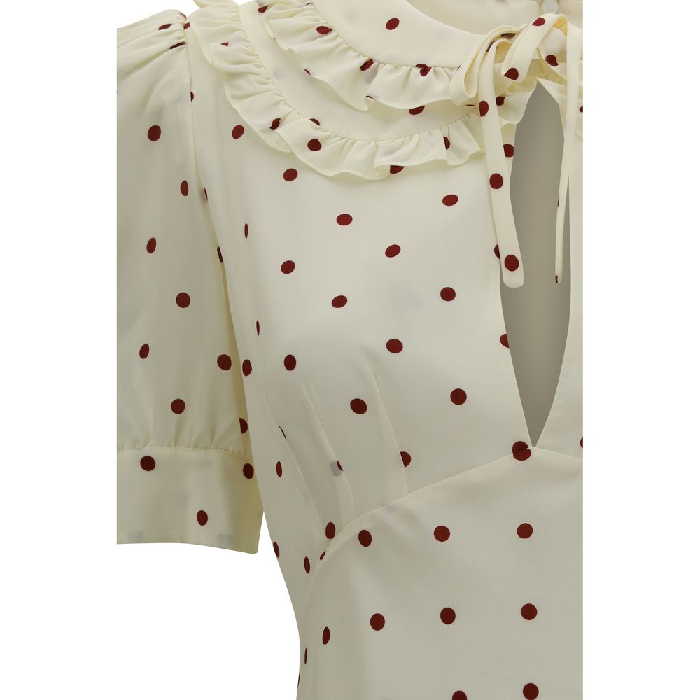 Alessandra Rich Beiges Seidenkleid für die Freizeit