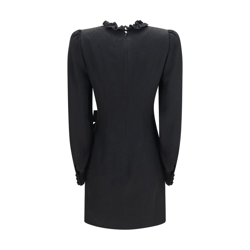 Alessandra Rich Schwarzes Seiden-Cocktailkleid