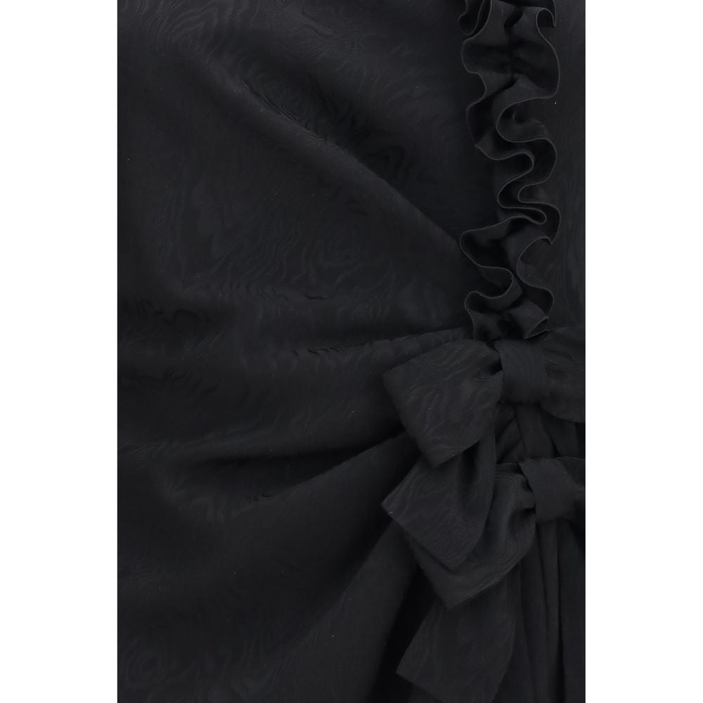 Alessandra Rich Schwarzes Seiden-Cocktailkleid