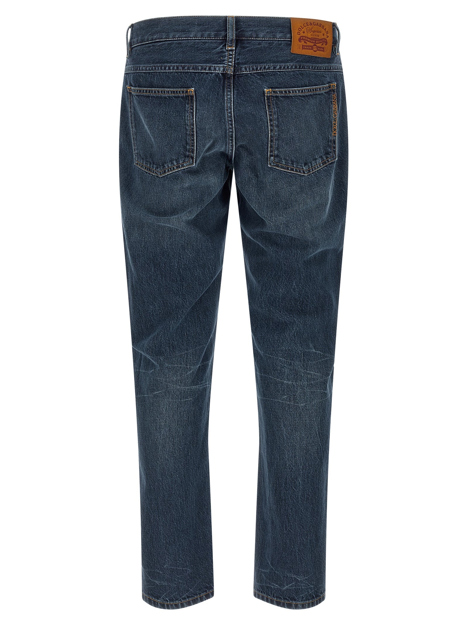 Dolce & Gabbana Blaue Jeans aus Baumwolle im geraden Schnitt