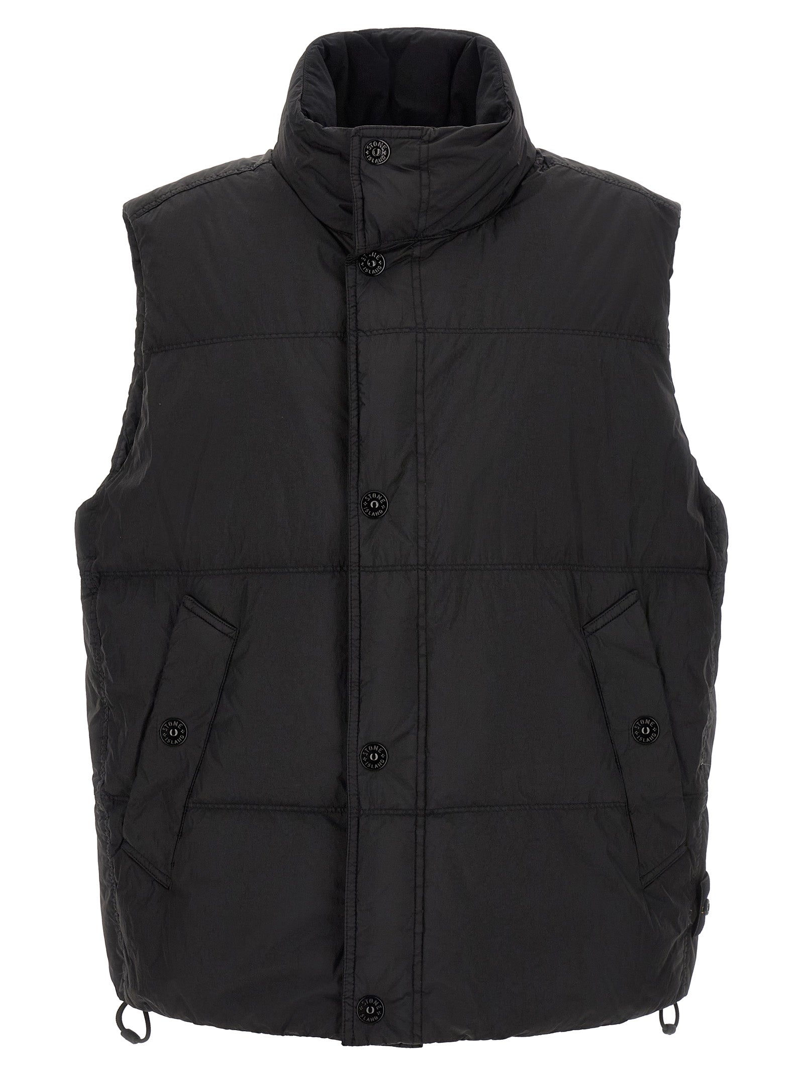 Stone Island Schwarze ärmellose Jacke aus Polyamid