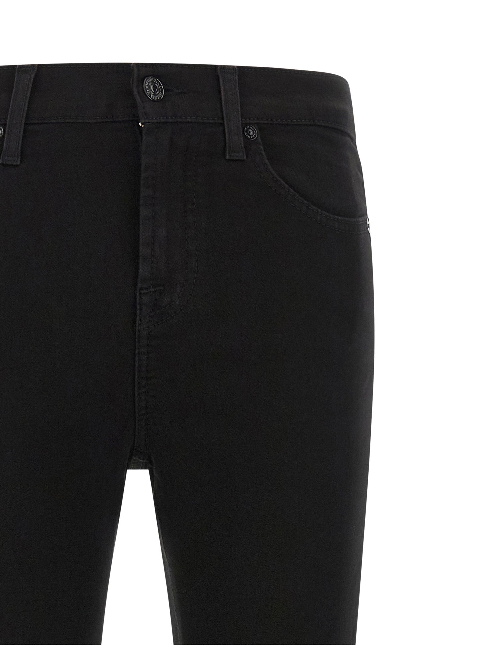 7 For All Mankind Schwarze Skinny Jeans aus Baumwolle