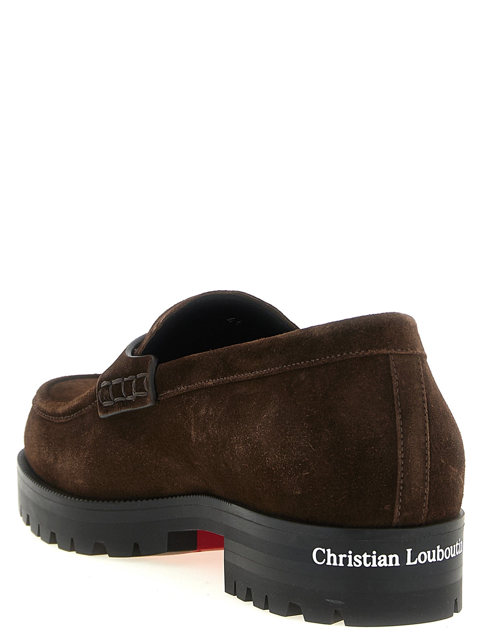 Christian Louboutin Braune Kalbsleder-Slipper