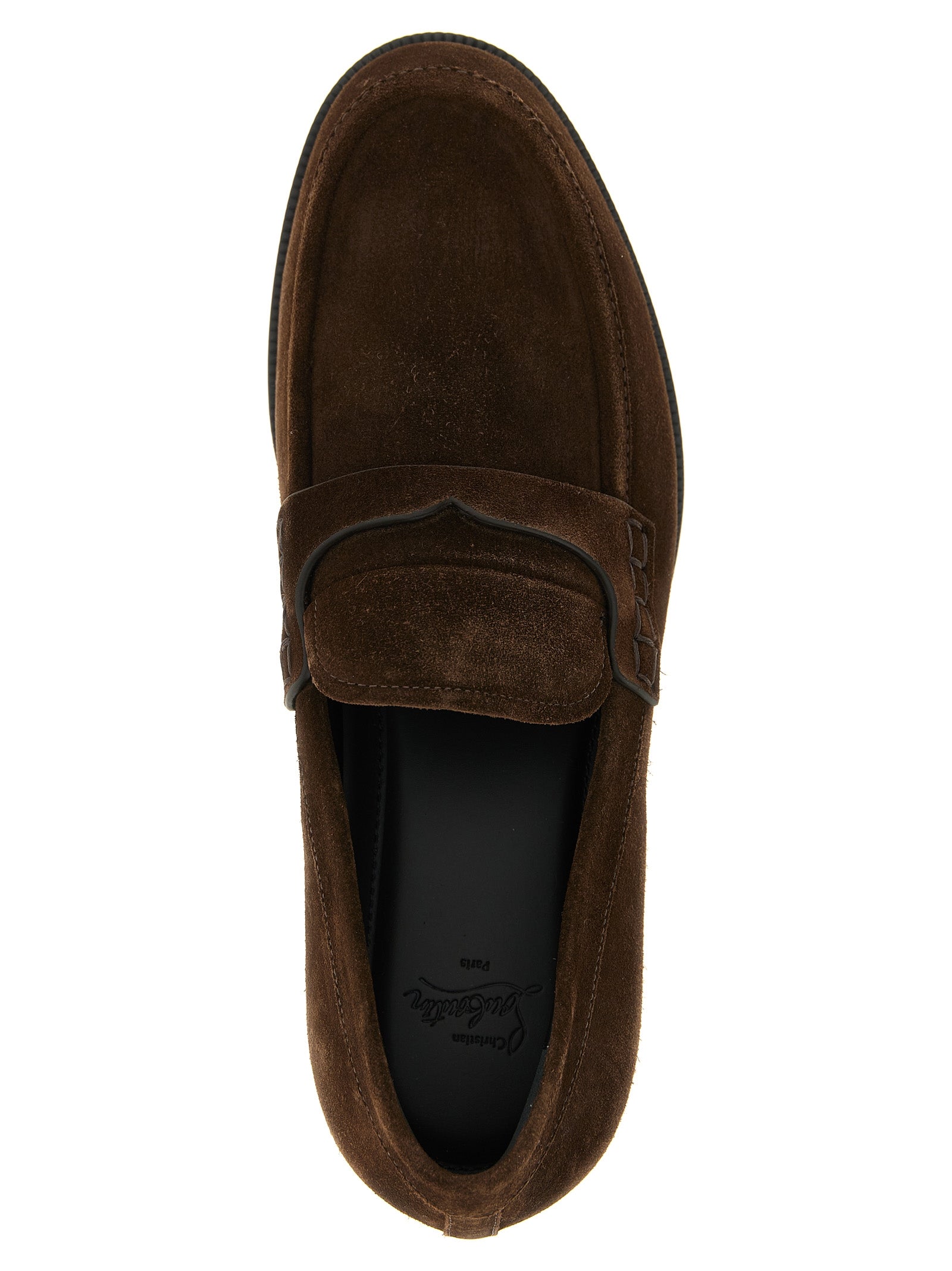 Christian Louboutin Braune Kalbsleder-Slipper