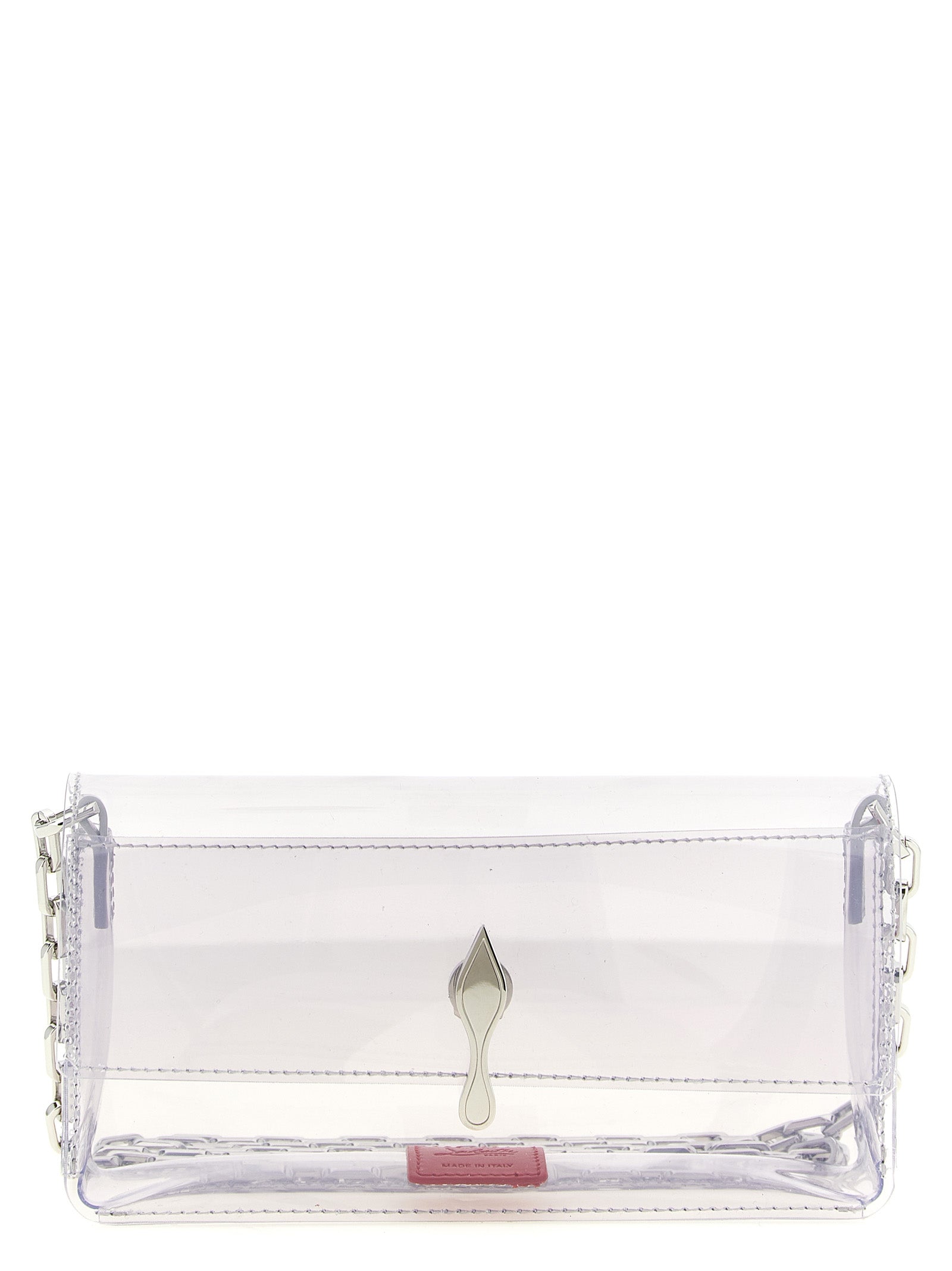 Christian Louboutin Silberne PVC Clutch Tasche