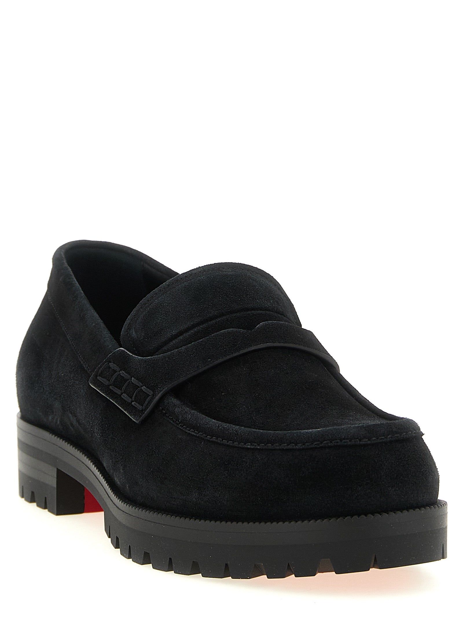 Christian Louboutin Schwarze Loafer aus Kalbsleder zum Hineinschlüpfen