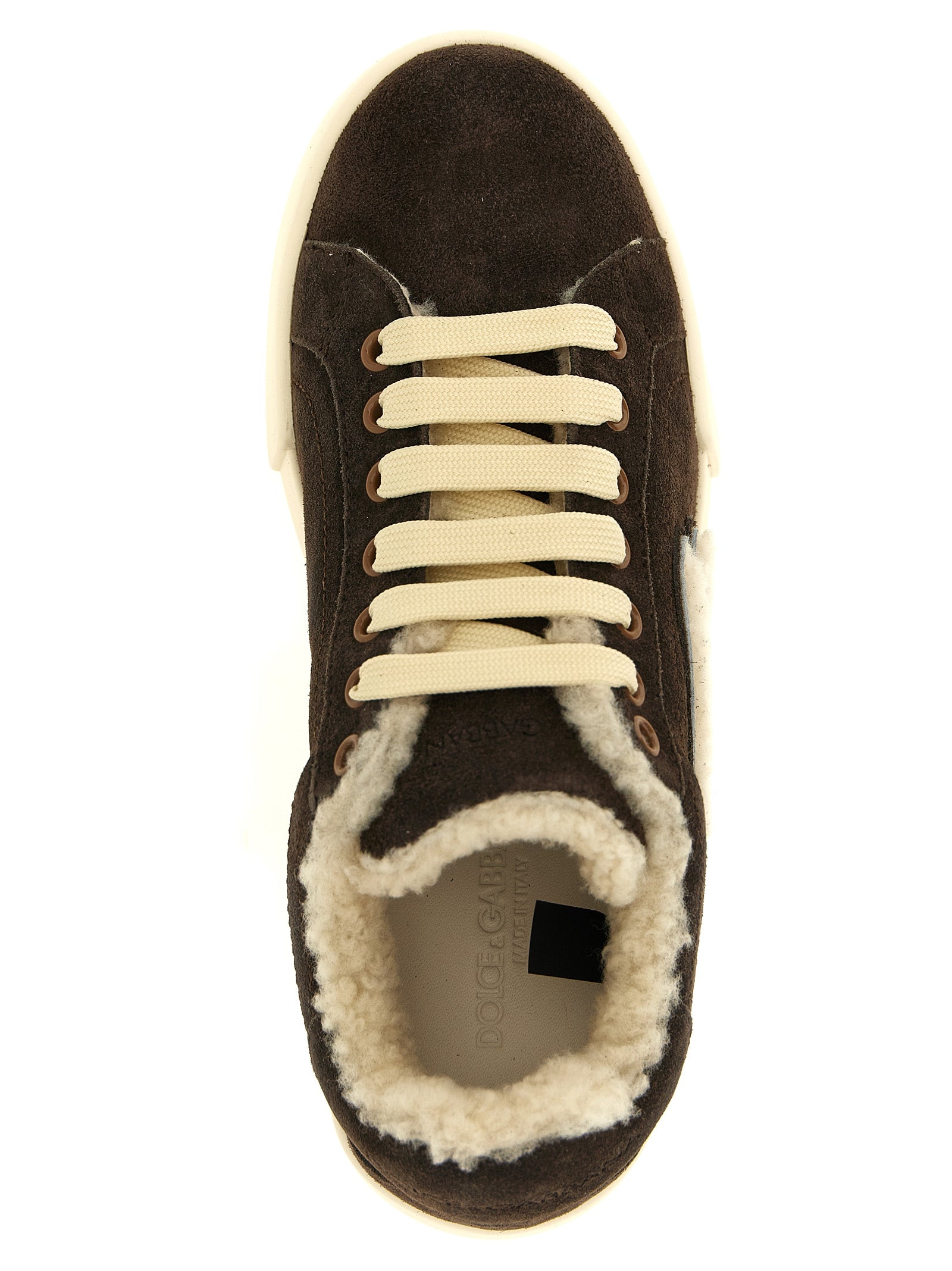 Dolce & Gabbana Sneakers aus braunem Kalbsleder