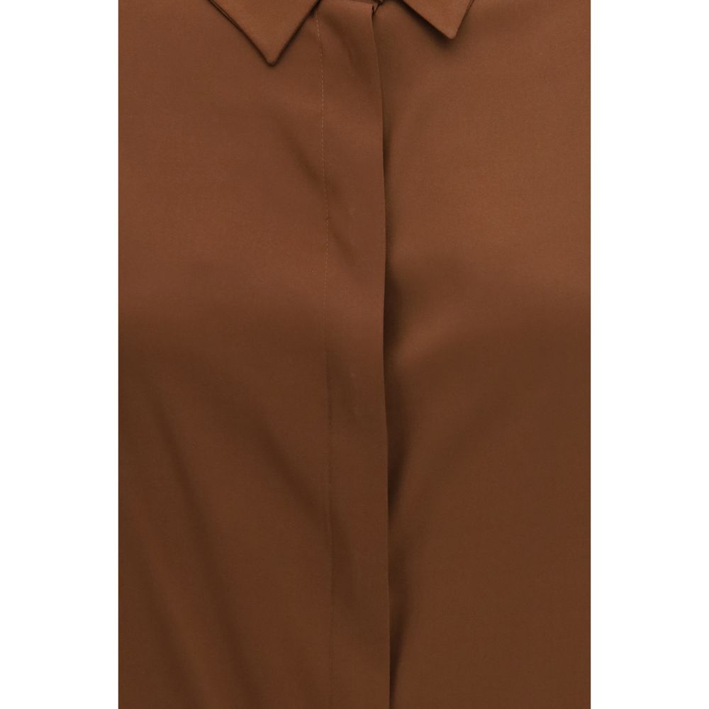 Ella Braune Seidenbluse