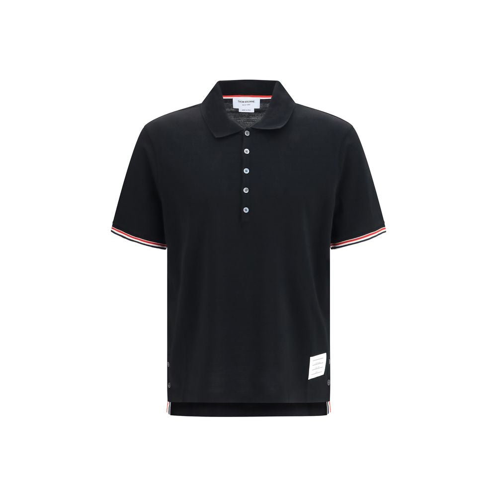 Thom Browne Schwarzes Baumwoll-Poloshirt