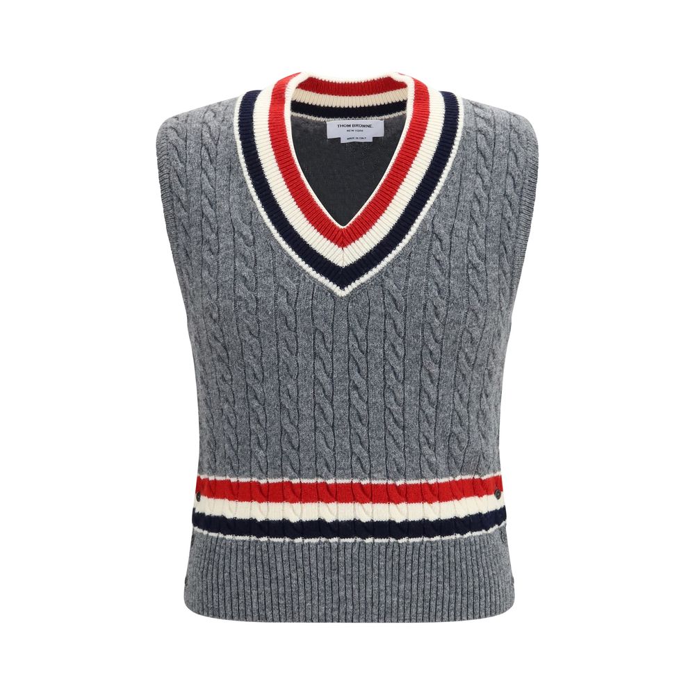 Thom Browne Grauer Wollpullover Oves Aries Ärmellos