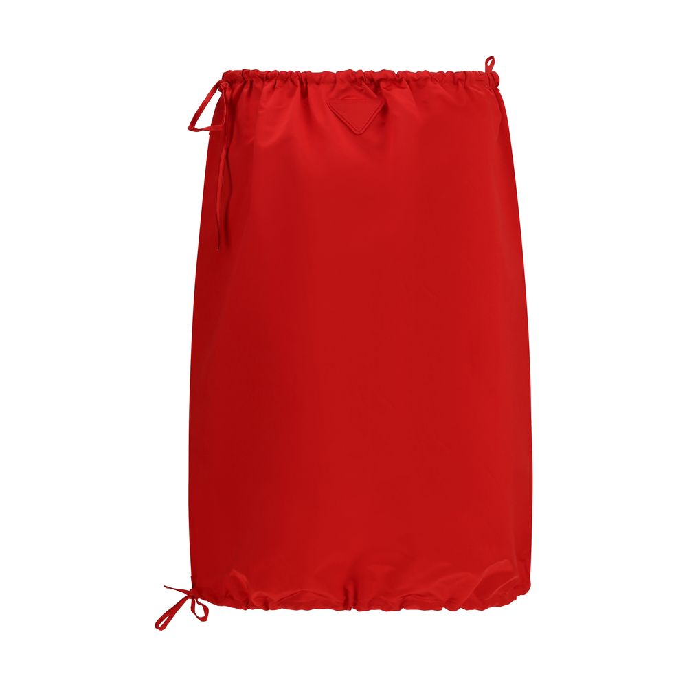 Prada Roter Seiden-Midirock