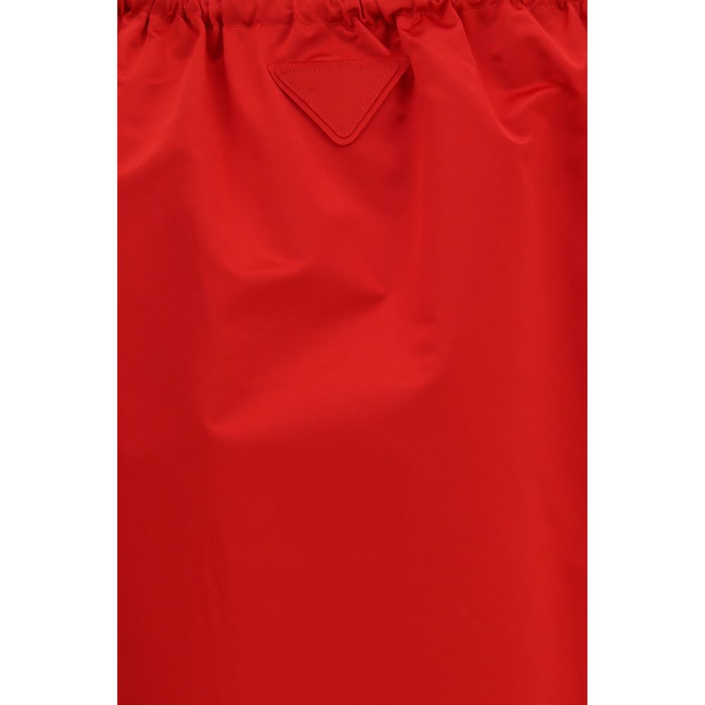 Prada Roter Seiden-Midirock