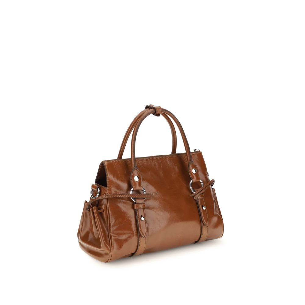 Miu Miu Braune Kalbsleder Bos Taurus Handtasche