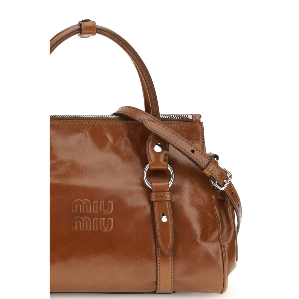 Miu Miu Braune Kalbsleder Bos Taurus Handtasche