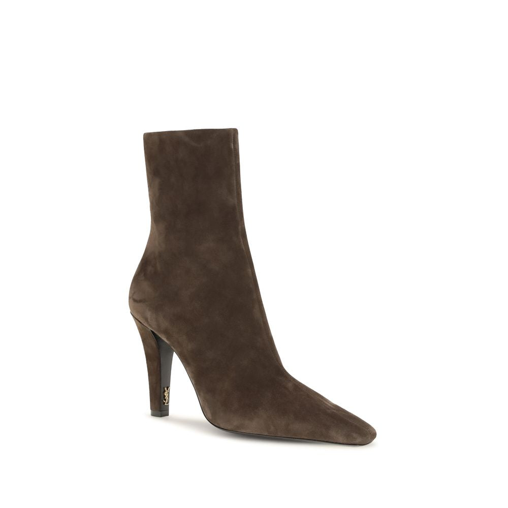Saint Laurent Braune Ankle Boots aus Kalbsleder Bos Taurus