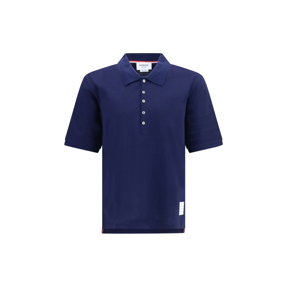 Thom Browne Blaues Baumwoll-Polohemd
