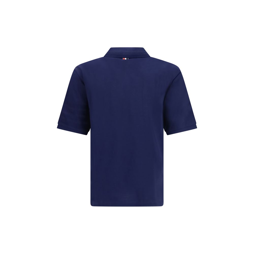 Thom Browne Blaues Baumwoll-Polohemd