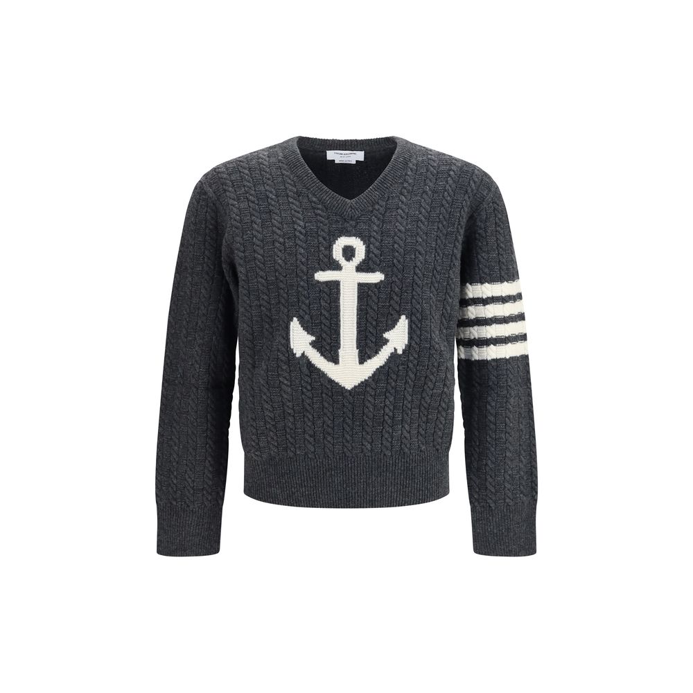 Thom Browne Grauer Oves Aries Wollpullover