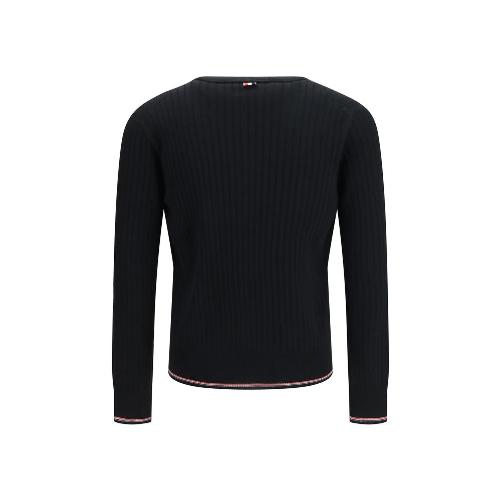 Thom Browne Strickjacke aus schwarzer Wolle Oves Aries