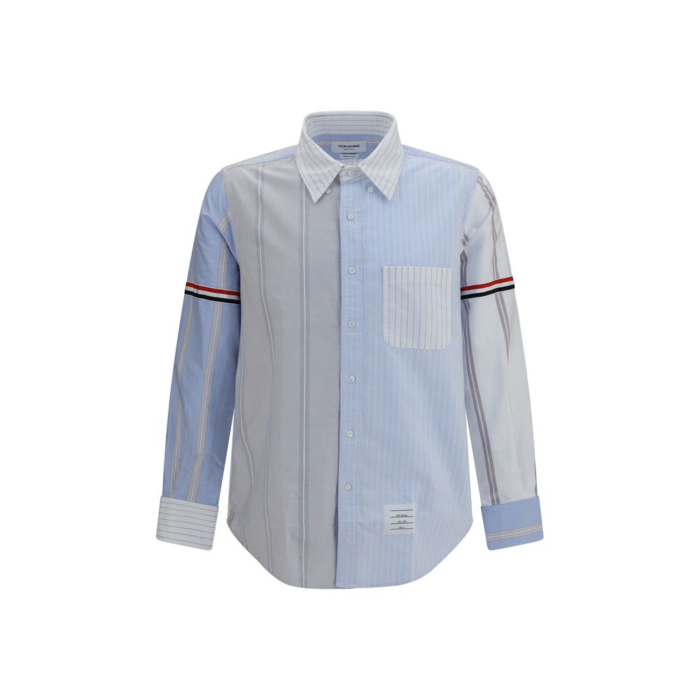 Thom Browne Blaues Baumwollhemd mit Muster