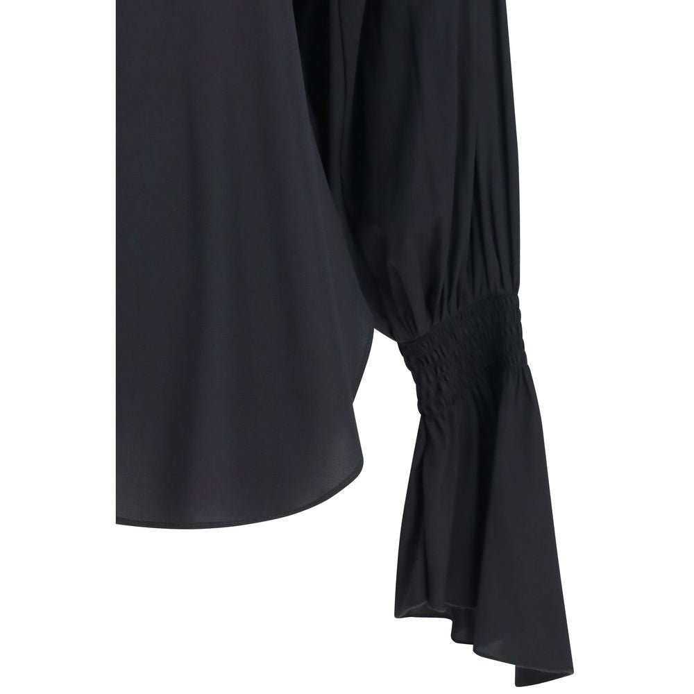 Ella Schwarze Seidenbluse