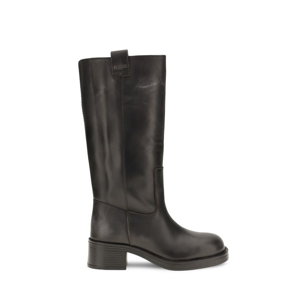 Alohas Schwarze Ankle Boots aus Kalbsleder Bos Taurus