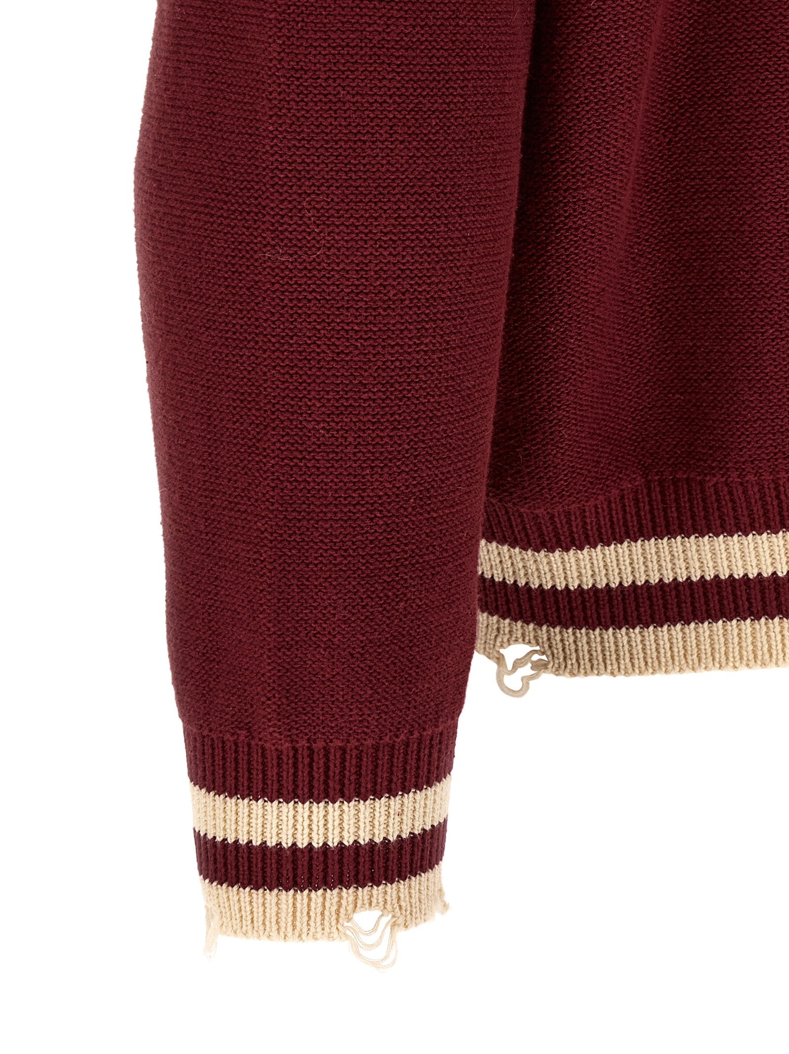 FOUND Bordeaux Baumwoll-Strickjacke