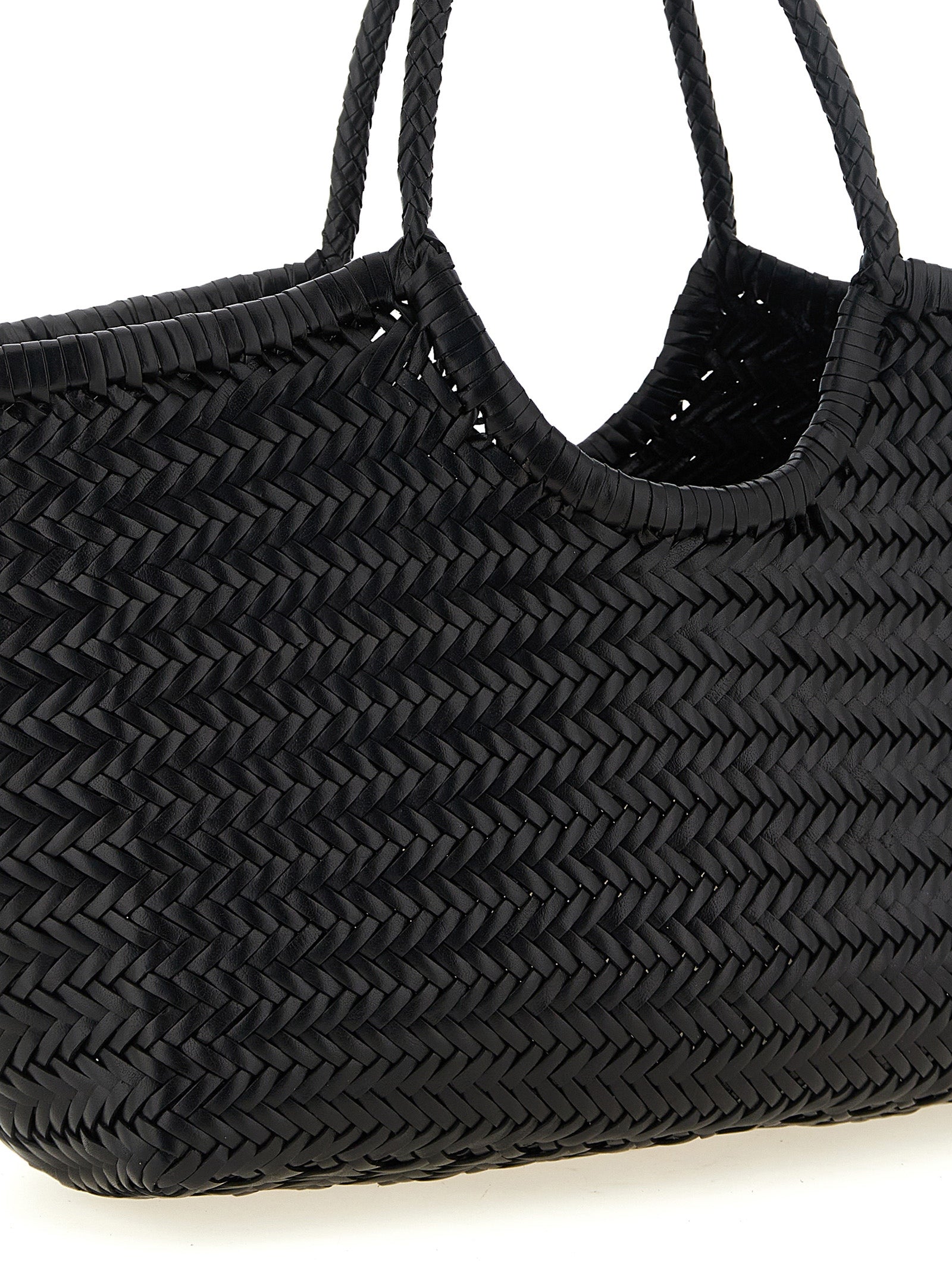 Dragon Diffusion Schwarze Schultertasche aus Rindsleder
