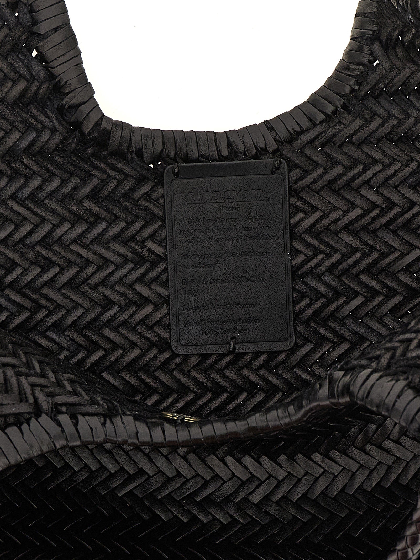 Dragon Diffusion Schwarze Schultertasche aus Rindsleder