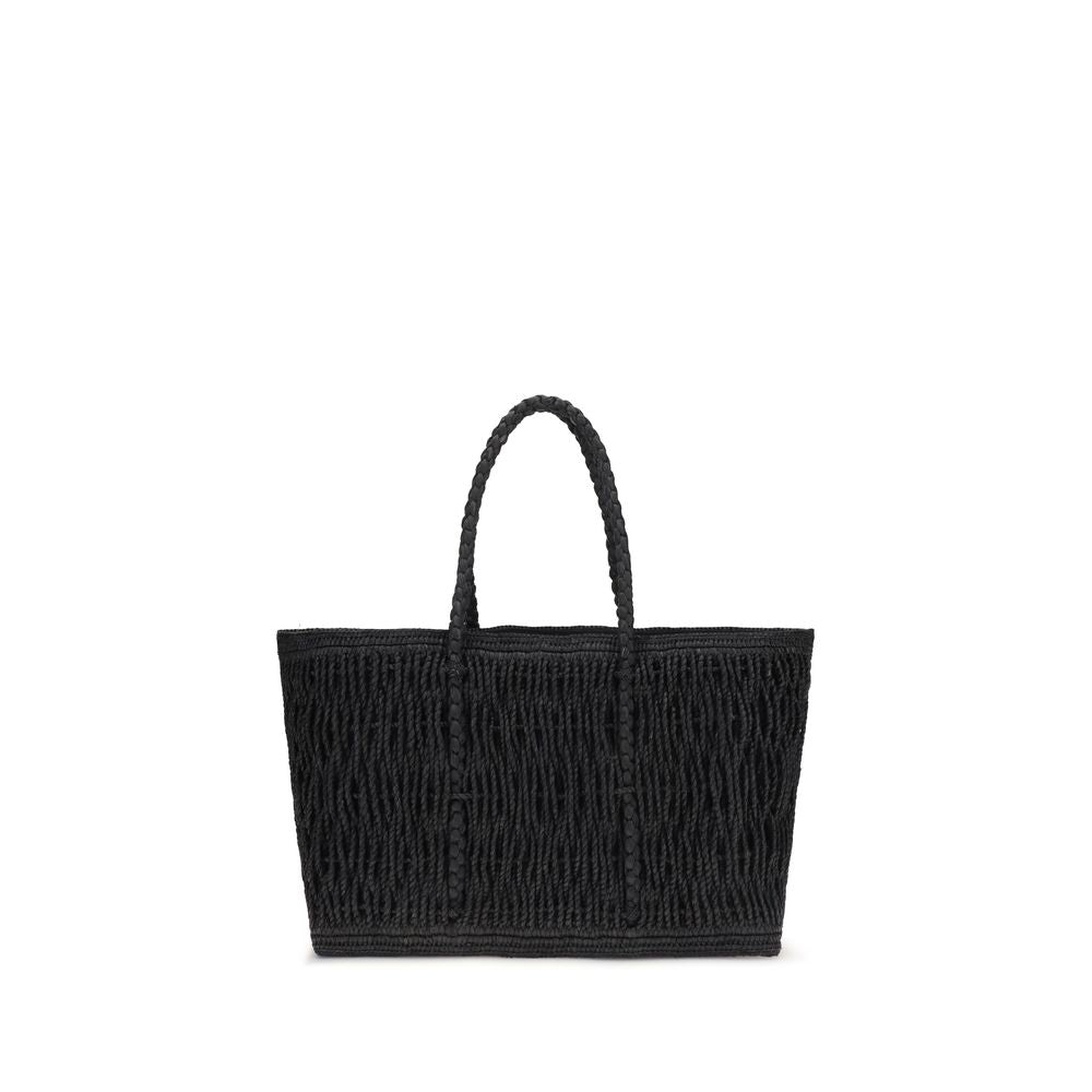 The Row Schwarze Raffia-Umhängetasche