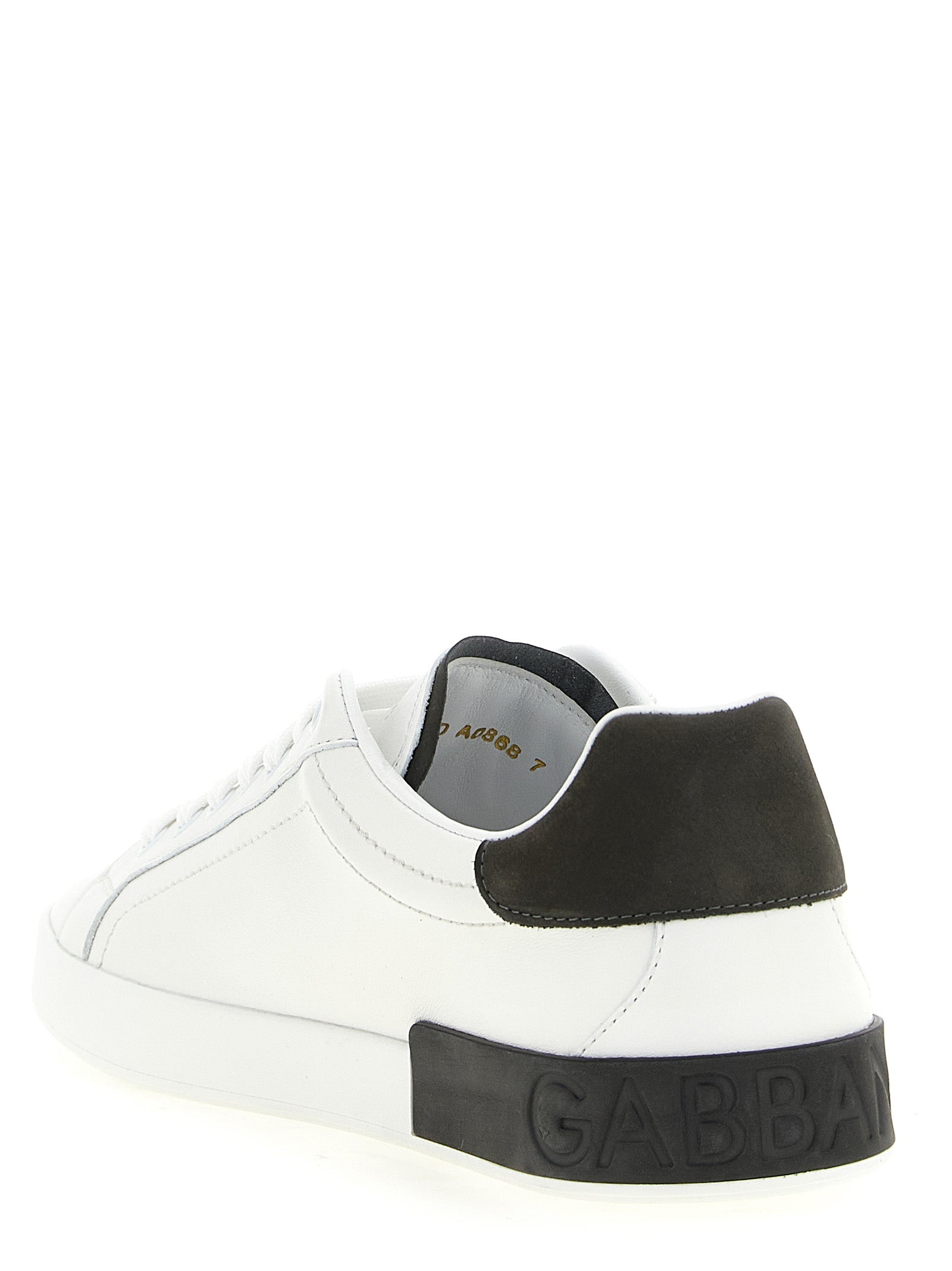 Dolce & Gabbana Weiße Kalbsleder Low-Top-Sneaker