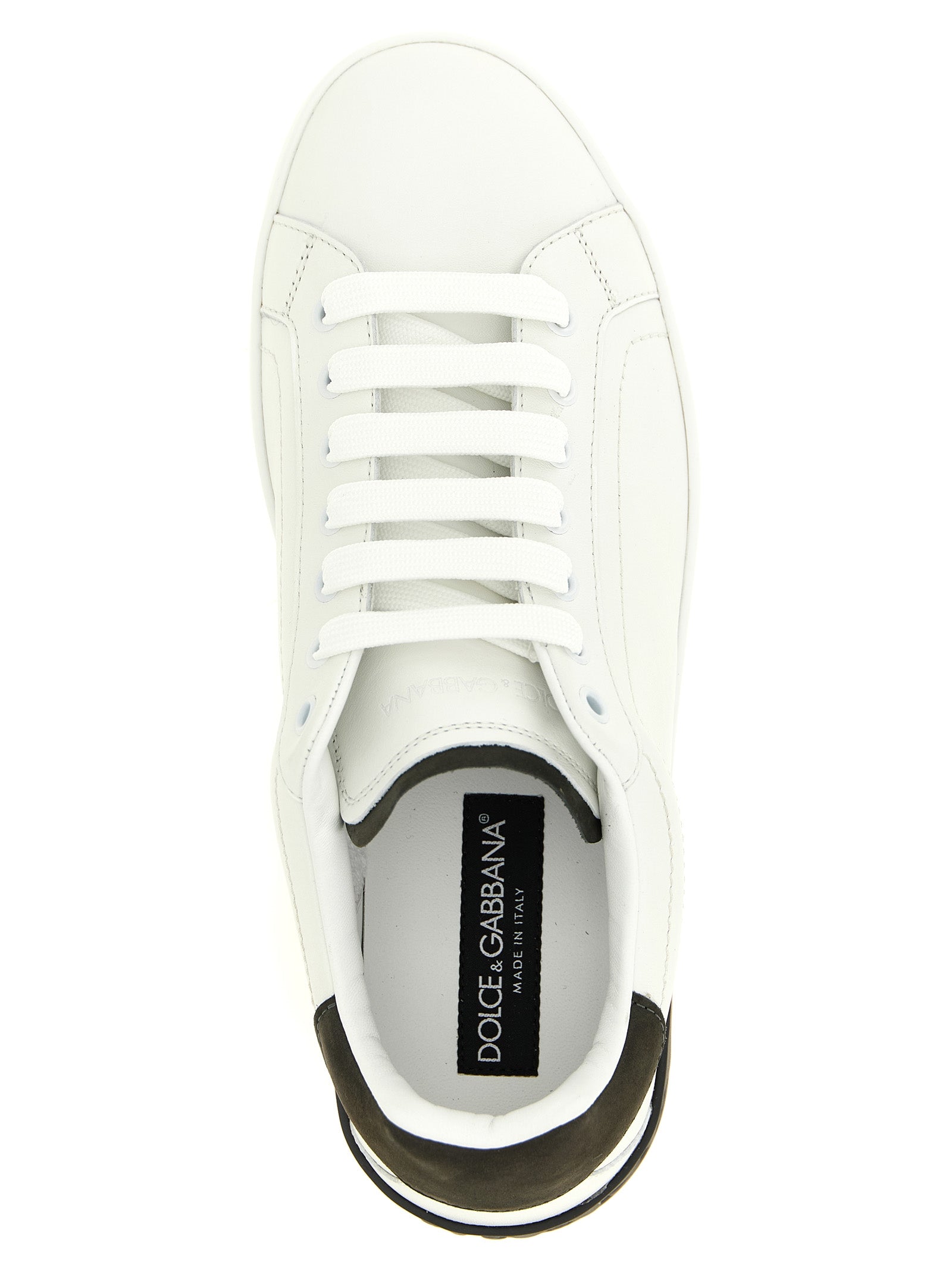 Dolce & Gabbana Weiße Kalbsleder Low-Top-Sneaker
