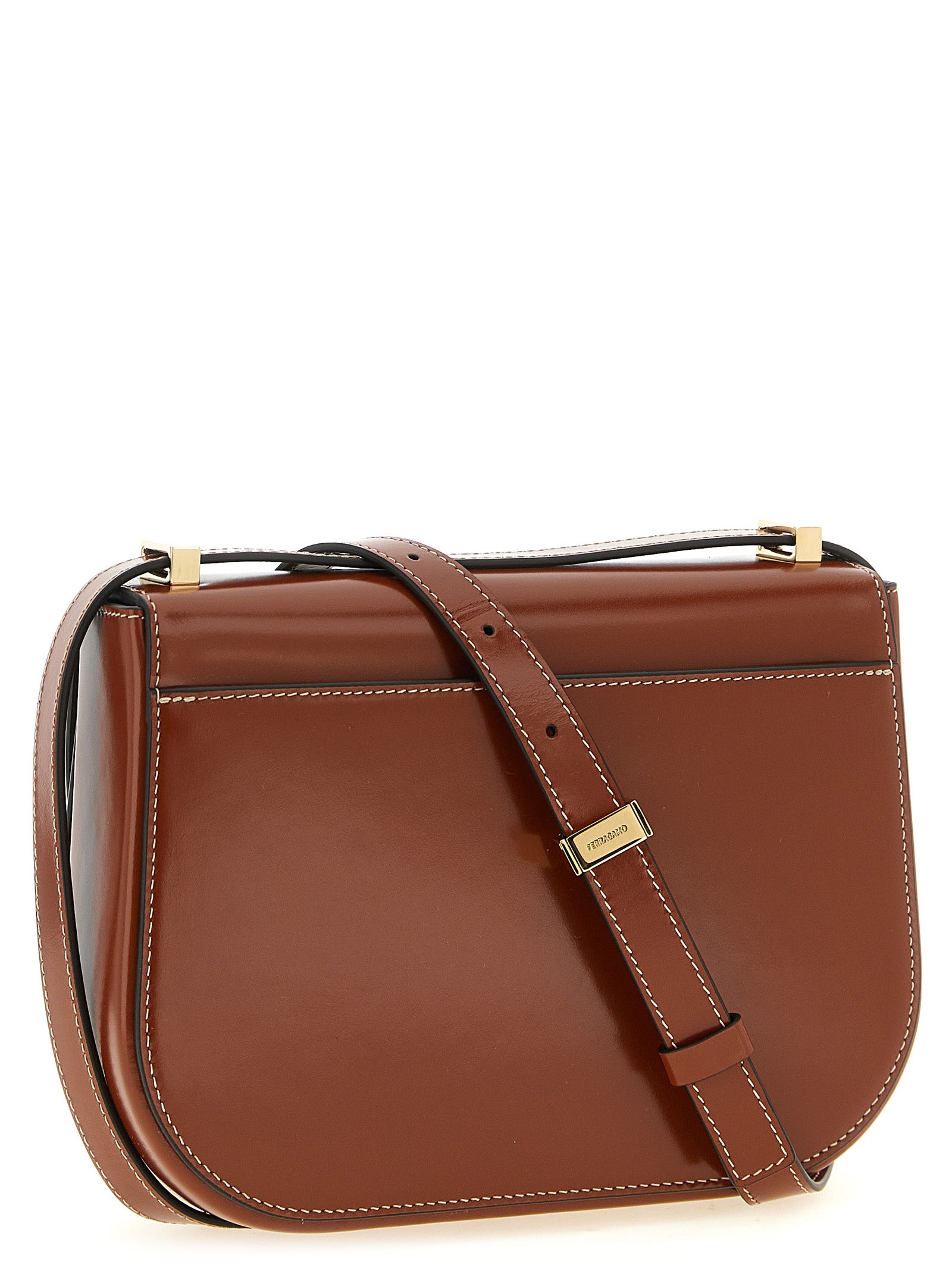 Ferragamo Umhängetasche aus braunem Kalbsleder