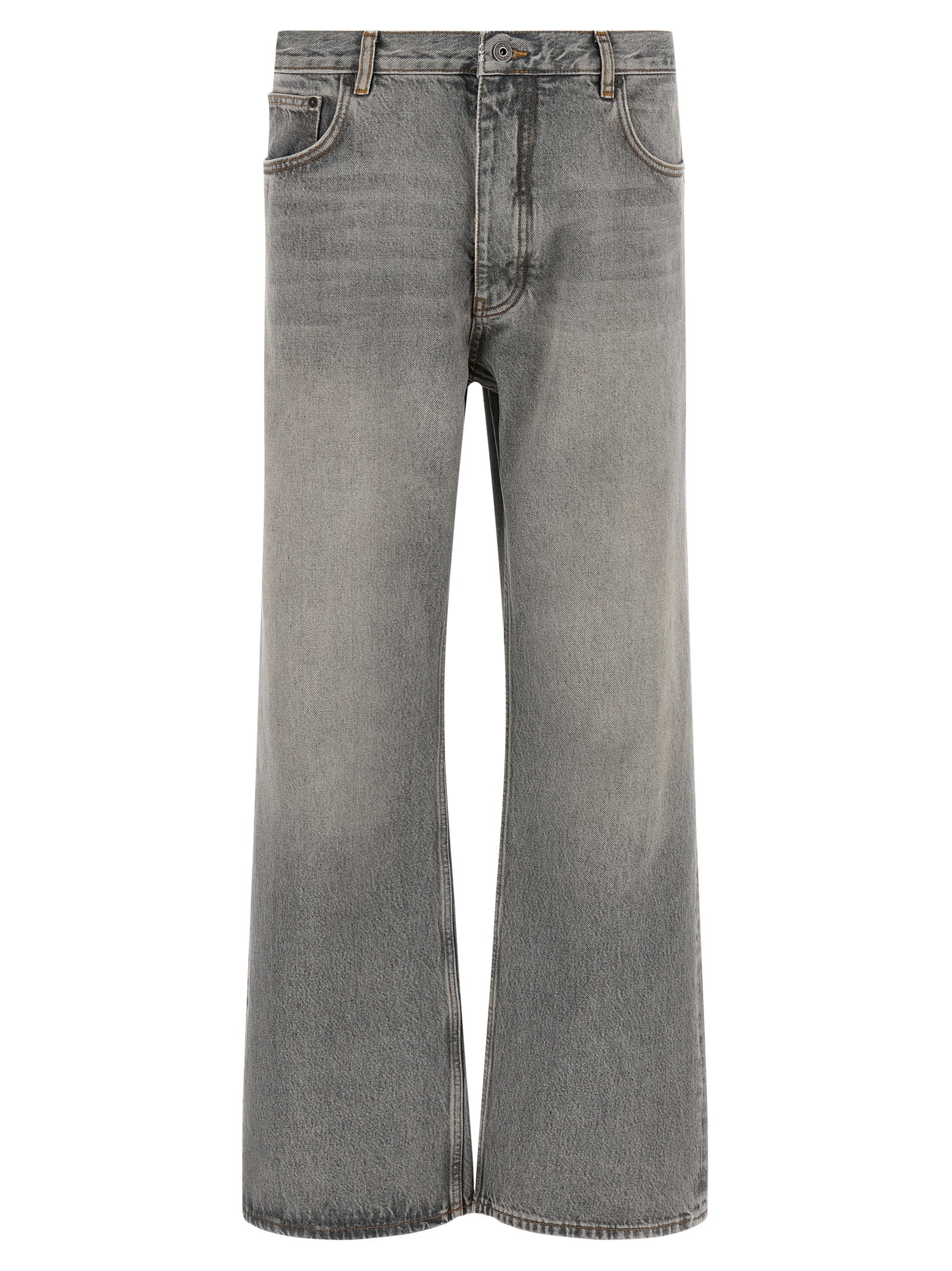 Off-White Graue Jeans aus Baumwolle im Relaxed Fit