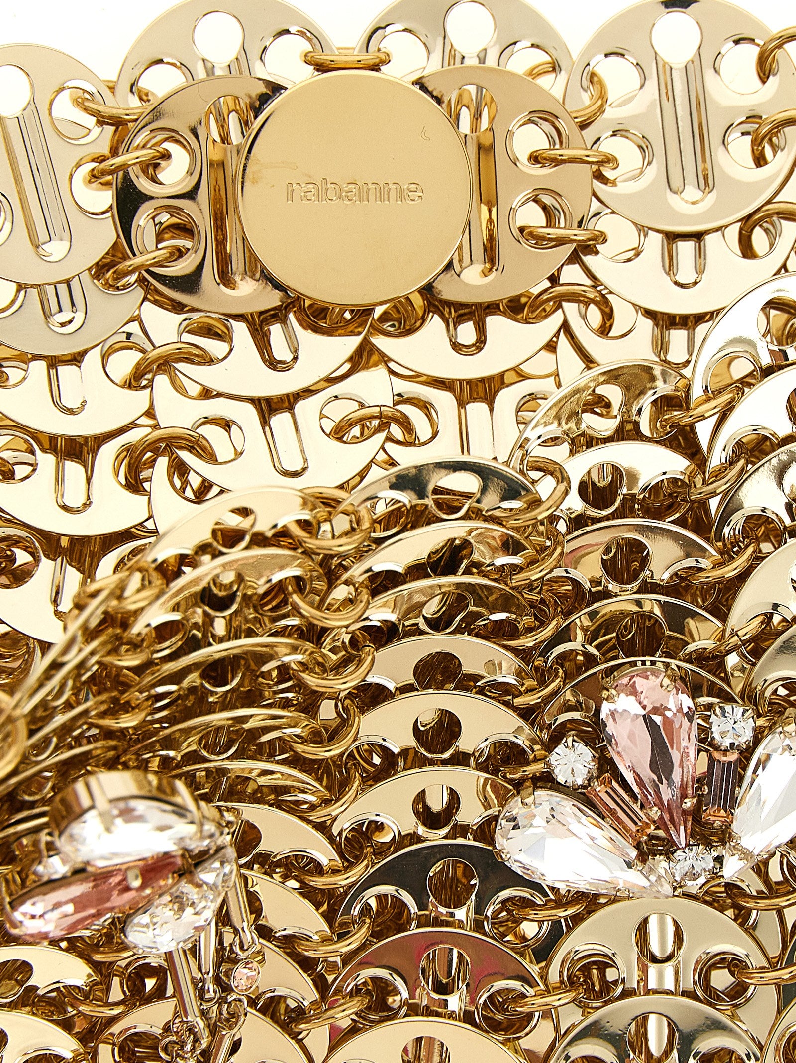 Paco Rabanne Schultertasche aus goldfarbenem Edelstahl