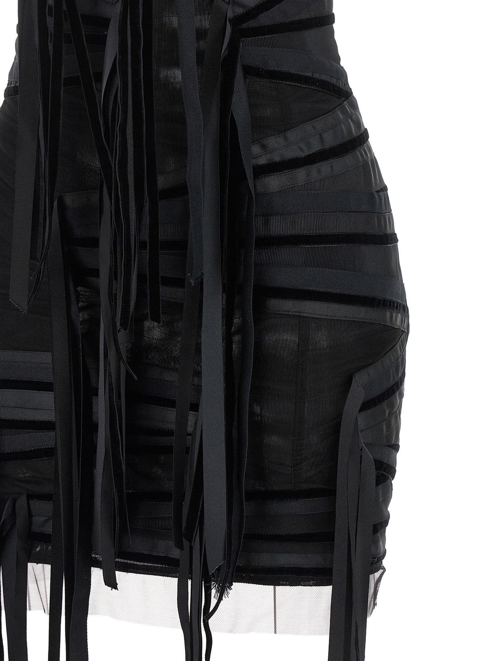 The Attico Kurzes Schwarzes Kleid Aus Polyamid