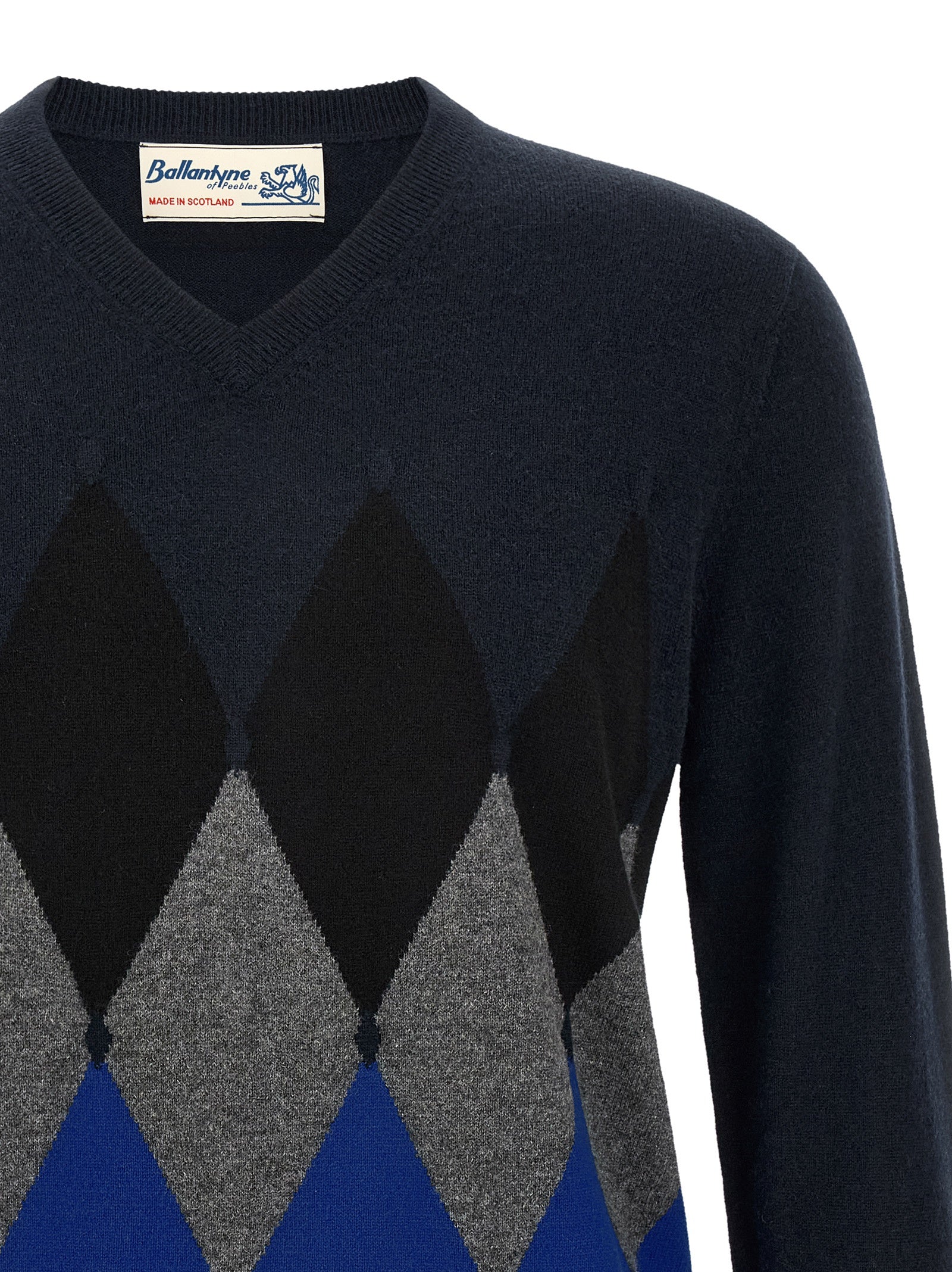 Ballantyne Blauer Kaschmir-Cardigan