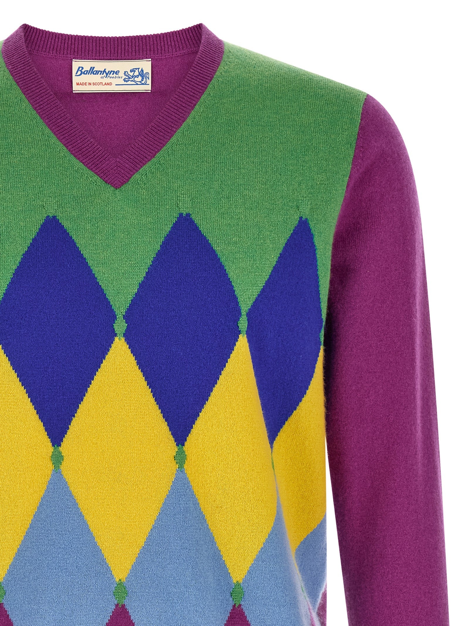 Ballantyne Mehrfarbige Kaschmir-Strickjacke