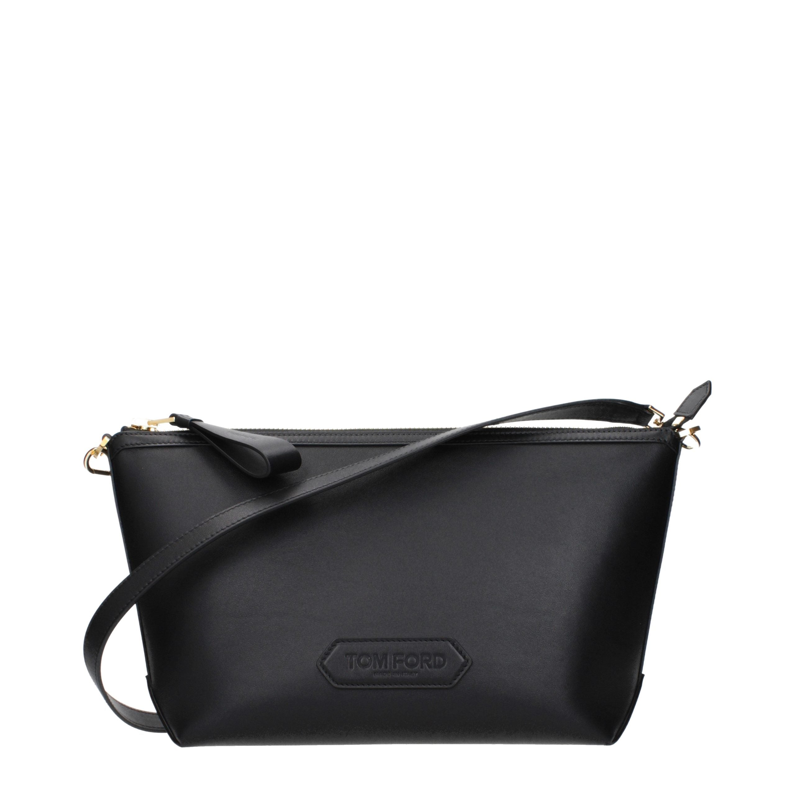 Tom Ford Schwarze Leder Umhängetasche