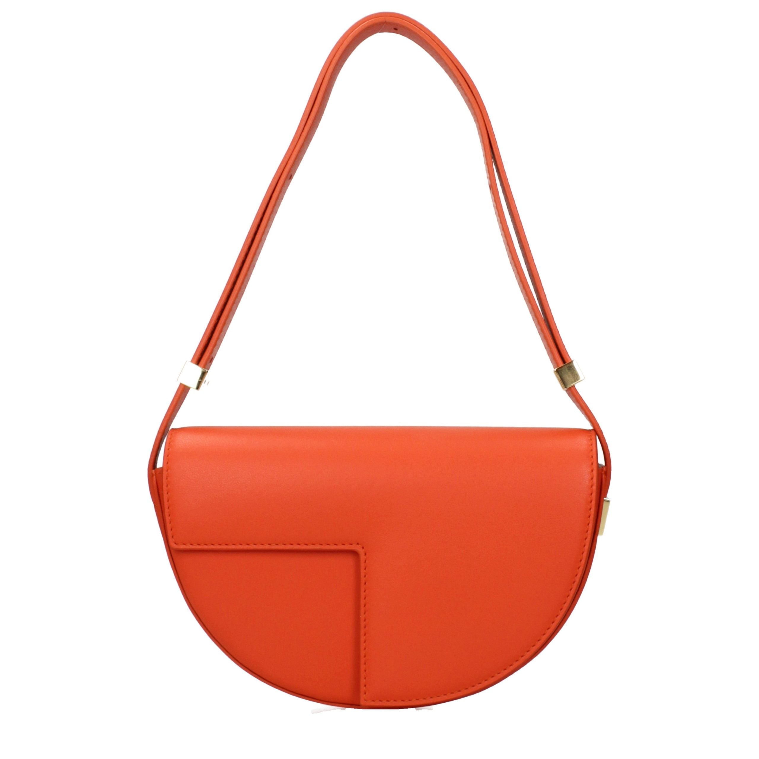 Patou Orange Leder Schultertasche