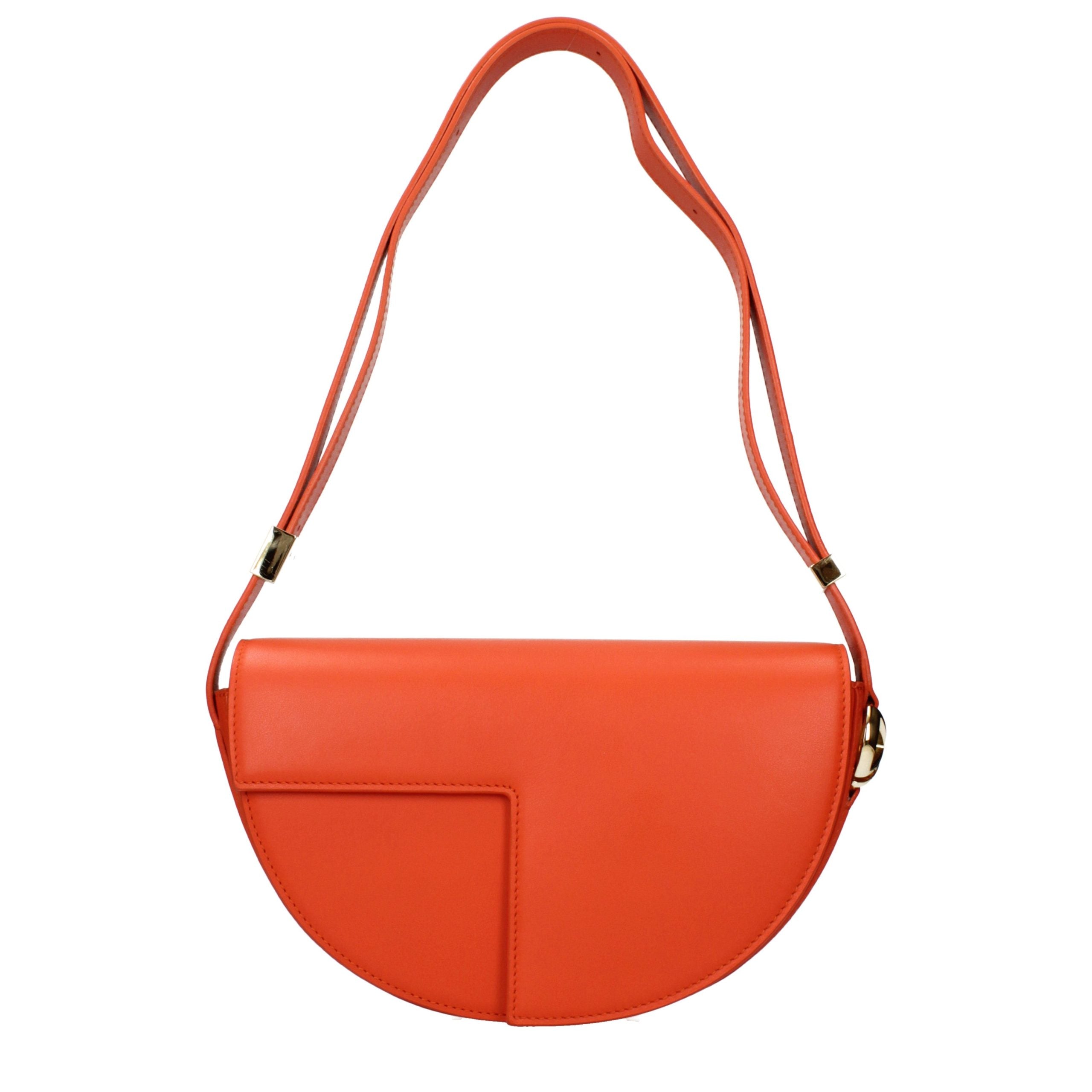 Patou Orange Leder Schultertasche