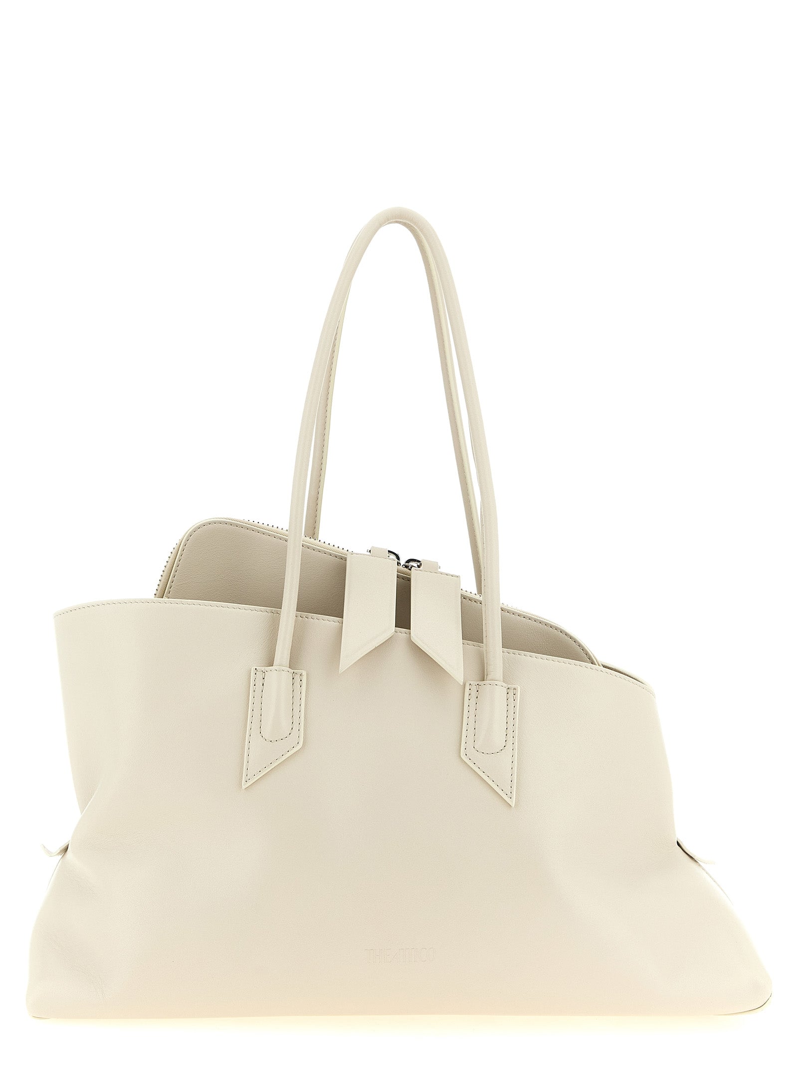 The Attico Weiße Schultertasche aus Rindsleder