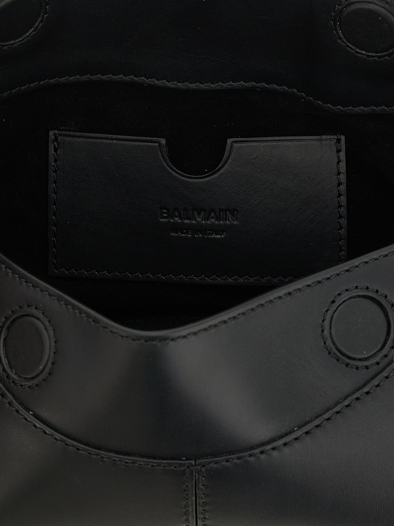 Balmain Schwarze Kalbsleder-Schultertasche