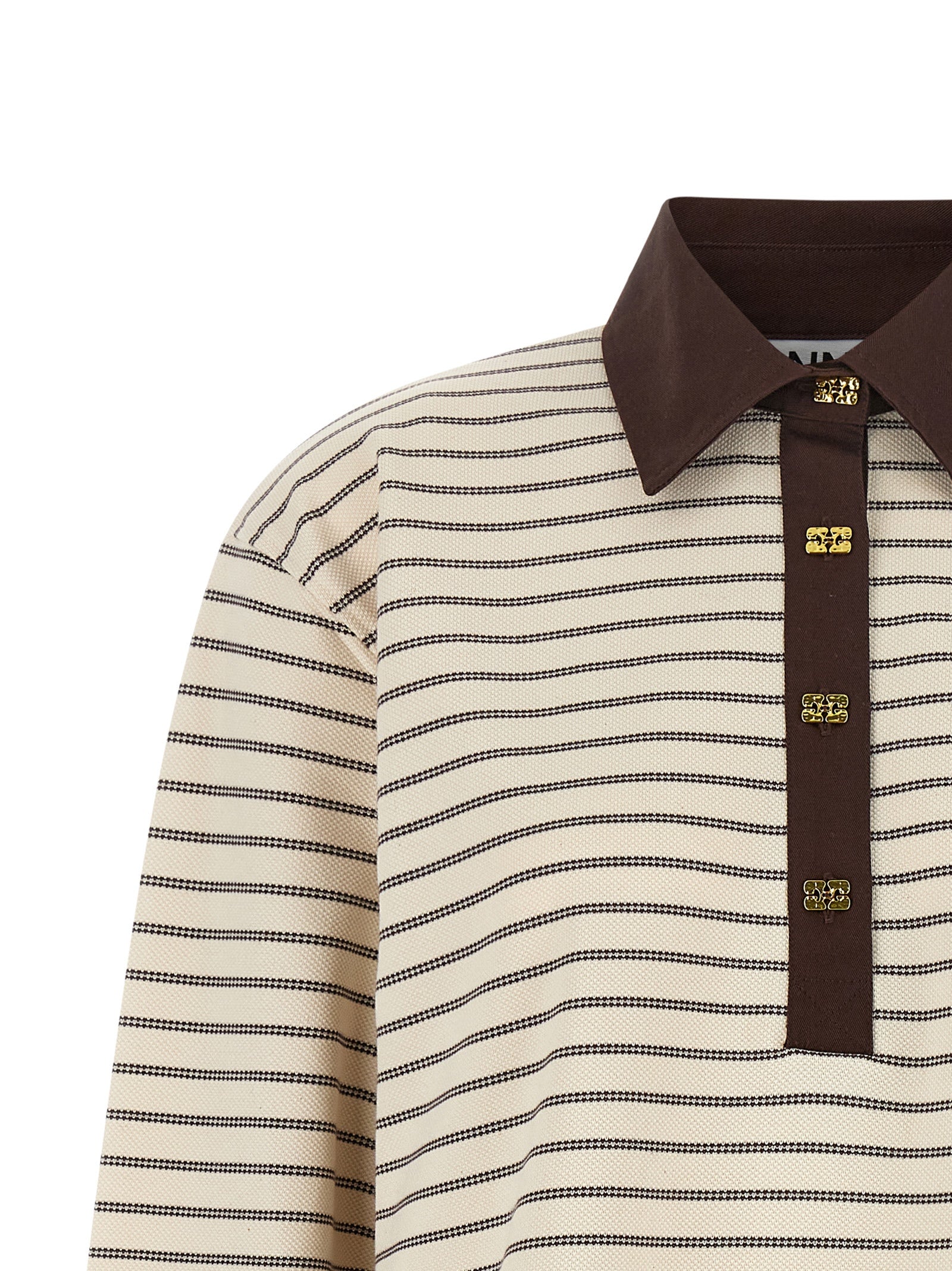Ganni Brauner Baumwollcardigan