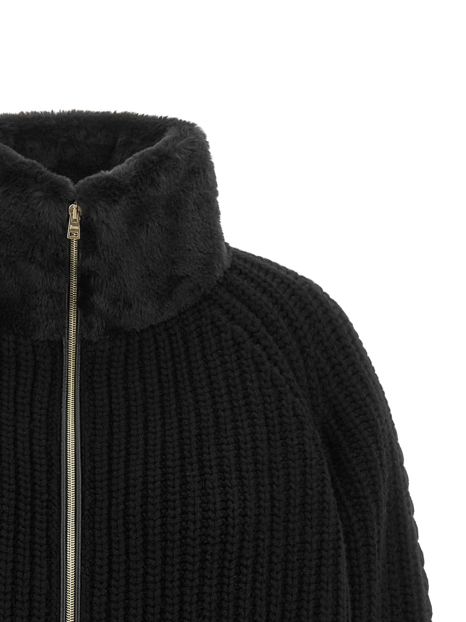 Herno Schwarzer Wollcardigan