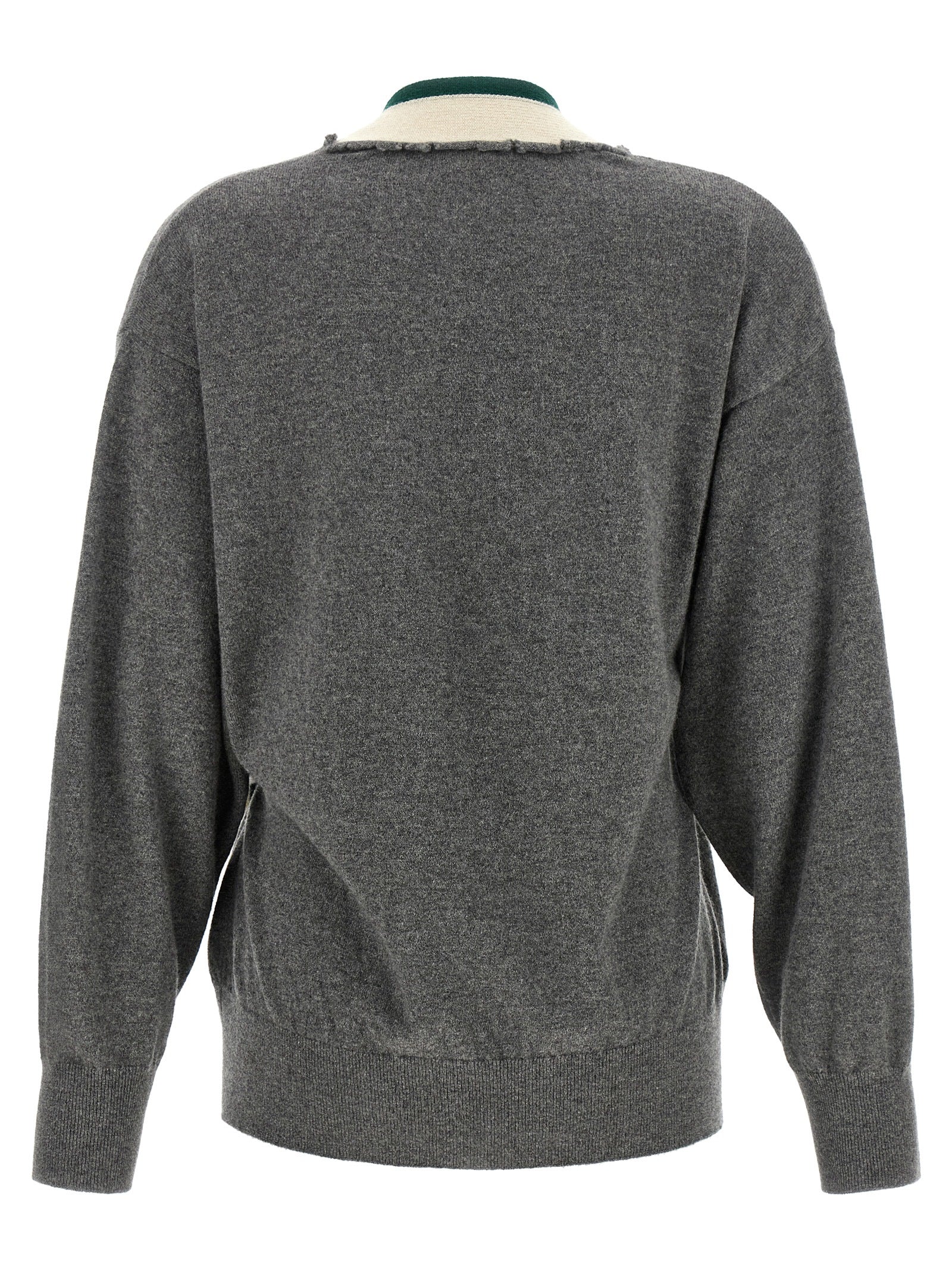 Dries Van Noten Grauer Kaschmir-Strickjacke